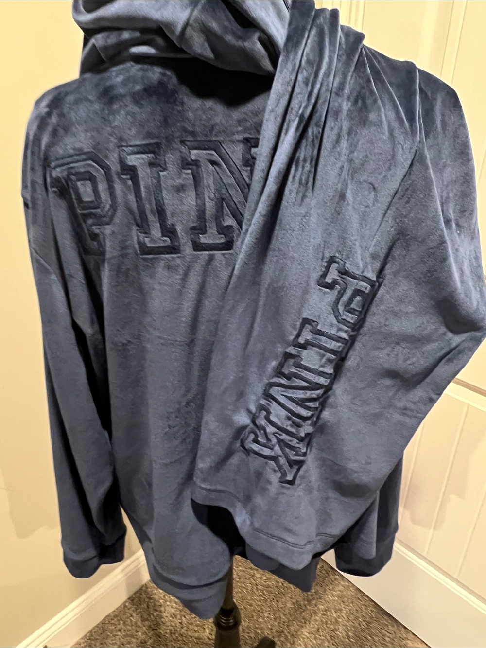PINK Victoria's Secret Blue Velour Track Pants & Joggers Set